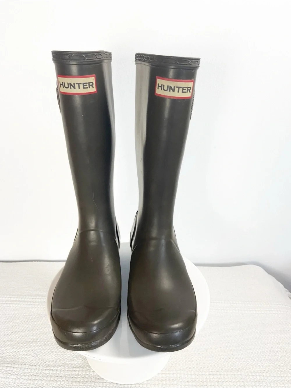 Hunter Matte Tall Rubber Rain Boots Brown Kids size 3 M/4 F